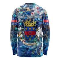 Saint Barthelemy Long Sleeve Shirt Sea Turtle Tropical Pattern