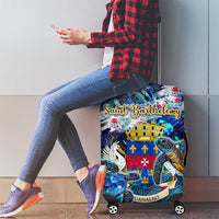 Saint Barthelemy Luggage Cover Sea Turtle Tropical Pattern