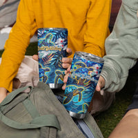 Saint Barthelemy Tumbler Cup Sea Turtle Tropical Pattern - Wonder Print Shop