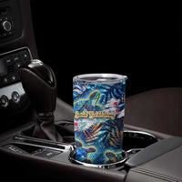 Saint Barthelemy Tumbler Cup Sea Turtle Tropical Pattern - Wonder Print Shop