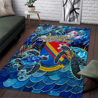 San Andres and Providencia Area Rug Sea Turtle Tropical Pattern