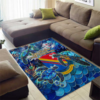 San Andres and Providencia Area Rug Sea Turtle Tropical Pattern
