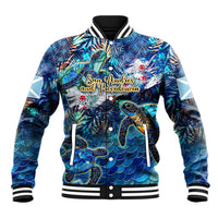 San Andres and Providencia Baseball Jacket Sea Turtle Tropical Pattern
