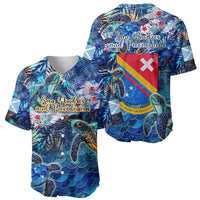 San Andres and Providencia Baseball Jersey Sea Turtle Tropical Pattern