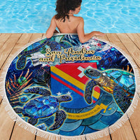 San Andres and Providencia Beach Blanket Sea Turtle Tropical Pattern