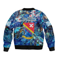 San Andres and Providencia Bomber Jacket Sea Turtle Tropical Pattern