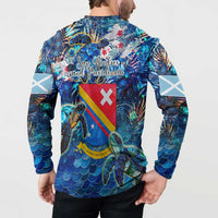 San Andres and Providencia Button Sweatshirt Sea Turtle Tropical Pattern