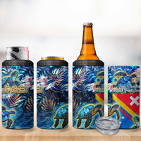 San Andres and Providencia 4 in 1 Can Cooler Tumbler Sea Turtle Tropical Pattern