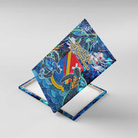 San Andres and Providencia Canvas Wall Art Sea Turtle Tropical Pattern