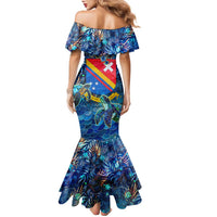 San Andres and Providencia Family Matching Mermaid Dress and Hawaiian Shirt Sea Turtle Tropical Pattern