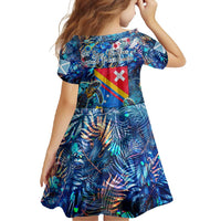 San Andres and Providencia Family Matching Off Shoulder Maxi Dress and Hawaiian Shirt Sea Turtle Tropical Pattern