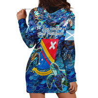 San Andres and Providencia Hoodie Dress Sea Turtle Tropical Pattern - Wonder Print Shop