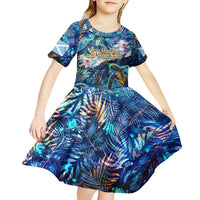 San Andres and Providencia Kid Short Sleeve Dress Sea Turtle Tropical Pattern - Wonder Print Shop