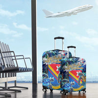 San Andres and Providencia Luggage Cover Sea Turtle Tropical Pattern - Wonder Print Shop