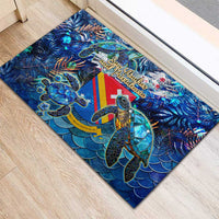San Andres and Providencia Rubber Doormat Sea Turtle Tropical Pattern - Wonder Print Shop