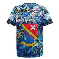 San Andres and Providencia Rugby Jersey Sea Turtle Tropical Pattern - Wonder Print Shop