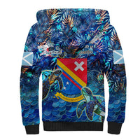 San Andres and Providencia Sherpa Hoodie Sea Turtle Tropical Pattern - Wonder Print Shop