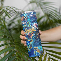 San Andres and Providencia Skinny Tumbler Sea Turtle Tropical Pattern - Wonder Print Shop