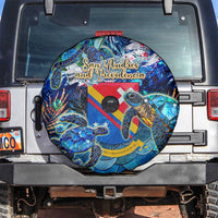 San Andres and Providencia Spare Tire Cover Sea Turtle Tropical Pattern - Wonder Print Shop