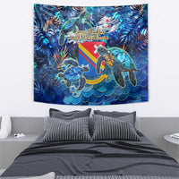 San Andres and Providencia Tapestry Sea Turtle Tropical Pattern - Wonder Print Shop