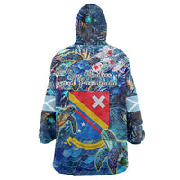 San Andres and Providencia Wearable Blanket Hoodie Sea Turtle Tropical Pattern - Wonder Print Shop