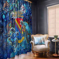 San Andres and Providencia Window Curtain Sea Turtle Tropical Pattern - Wonder Print Shop