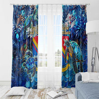 San Andres and Providencia Window Curtain Sea Turtle Tropical Pattern - Wonder Print Shop