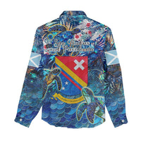 San Andres and Providencia Women Casual Shirt Sea Turtle Tropical Pattern - Wonder Print Shop