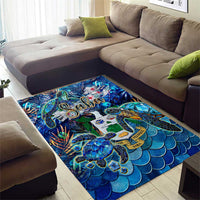 Saba Area Rug Sea Turtle Tropical Pattern