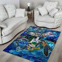 Saba Area Rug Sea Turtle Tropical Pattern