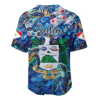 Saba Baseball Jersey Sea Turtle Tropical Pattern