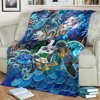 Saba Blanket Sea Turtle Tropical Pattern