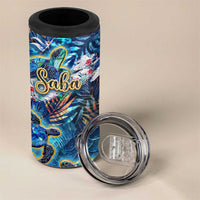 Saba 4 in 1 Can Cooler Tumbler Sea Turtle Tropical Pattern