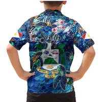 Saba Family Matching Mermaid Dress and Hawaiian Shirt Sea Turtle Tropical Pattern