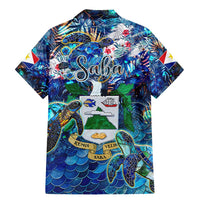 Saba Family Matching Mermaid Dress and Hawaiian Shirt Sea Turtle Tropical Pattern