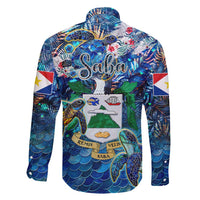 Saba Family Matching Puletasi and Hawaiian Shirt Sea Turtle Tropical Pattern