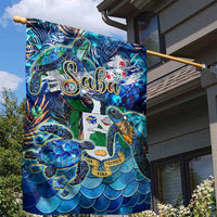 Saba Garden Flag Sea Turtle Tropical Pattern - Wonder Print Shop