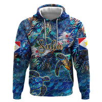 Saba Hoodie Sea Turtle Tropical Pattern - Wonder Print Shop