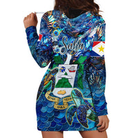 Saba Hoodie Dress Sea Turtle Tropical Pattern - Wonder Print Shop