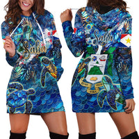 Saba Hoodie Dress Sea Turtle Tropical Pattern - Wonder Print Shop