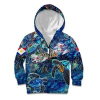 Saba Kid Hoodie Sea Turtle Tropical Pattern - Wonder Print Shop