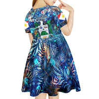 Saba Kid Short Sleeve Dress Sea Turtle Tropical Pattern - Wonder Print Shop