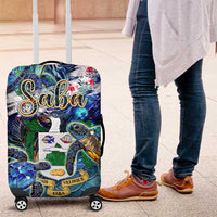 Saba Luggage Cover Sea Turtle Tropical Pattern - Wonder Print Shop