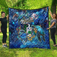 Saba Quilt Sea Turtle Tropical Pattern - Wonder Print Shop