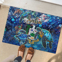 Saba Rubber Doormat Sea Turtle Tropical Pattern - Wonder Print Shop