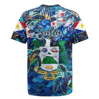 Saba Rugby Jersey Sea Turtle Tropical Pattern - Wonder Print Shop