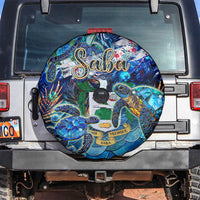 Saba Spare Tire Cover Sea Turtle Tropical Pattern - Wonder Print Shop