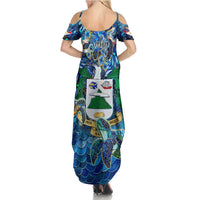Saba Summer Maxi Dress Sea Turtle Tropical Pattern - Wonder Print Shop