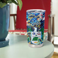 Saba Tumbler Cup Sea Turtle Tropical Pattern - Wonder Print Shop