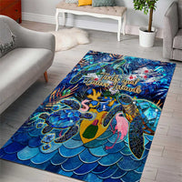 Turks and Caicos Islands Area Rug Sea Turtle Tropical Pattern